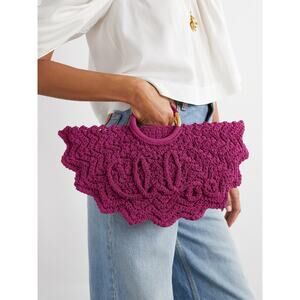 CHLOÉ  Scalloped Crocheted Tote | Bracelet Gold-Tone Handles, Slim Shape Violet